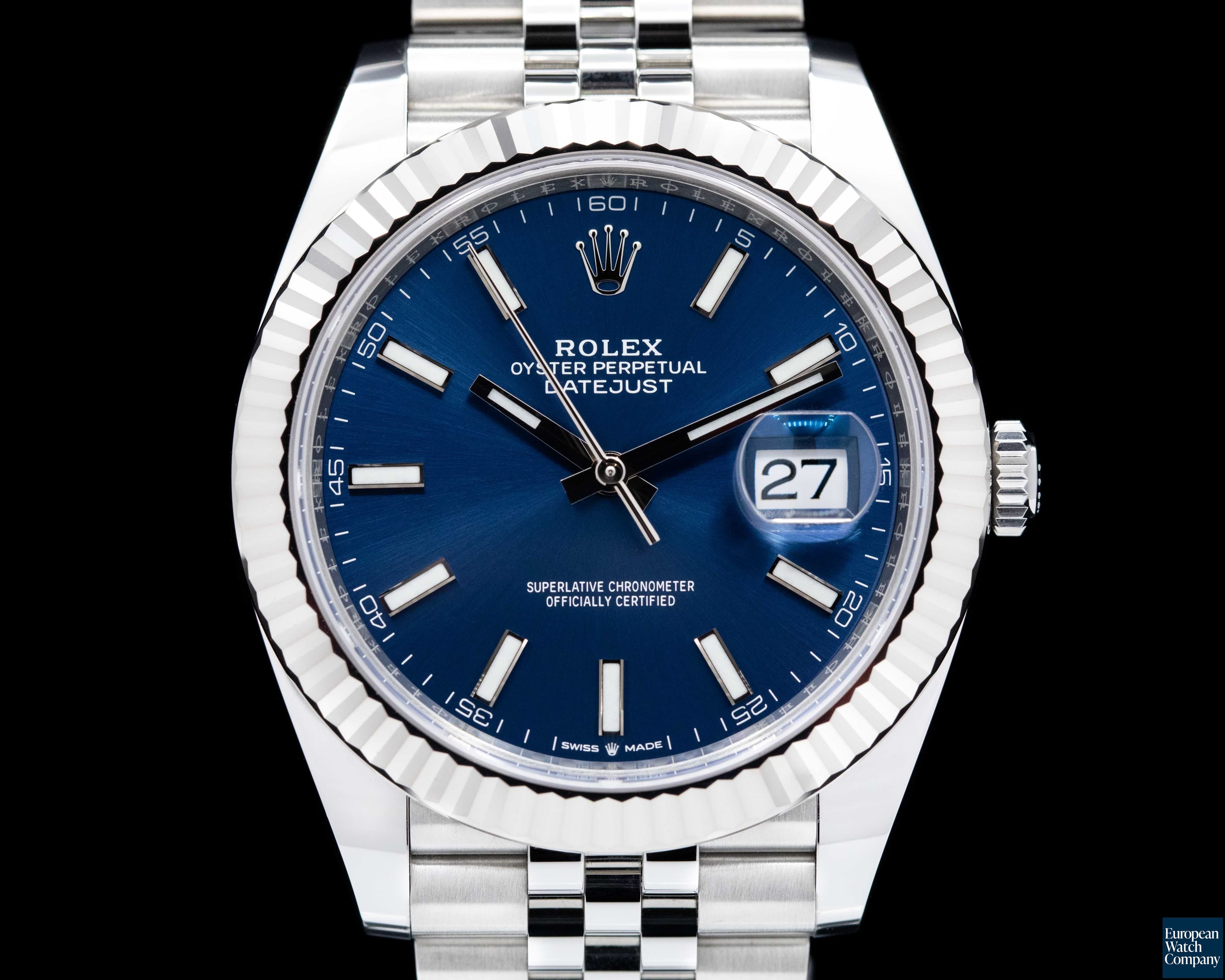 Image of Rolex Datejust 41 Blue Stick Dial SS / SS UNWORN