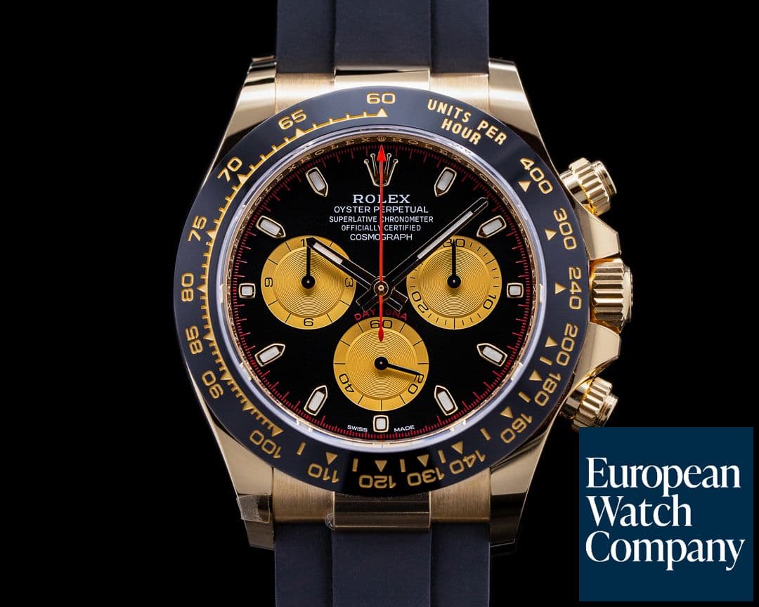 Image of Rolex Daytona 116518LN Black Dial 18K Yellow Gold / Rubber 2022 UNWORN
