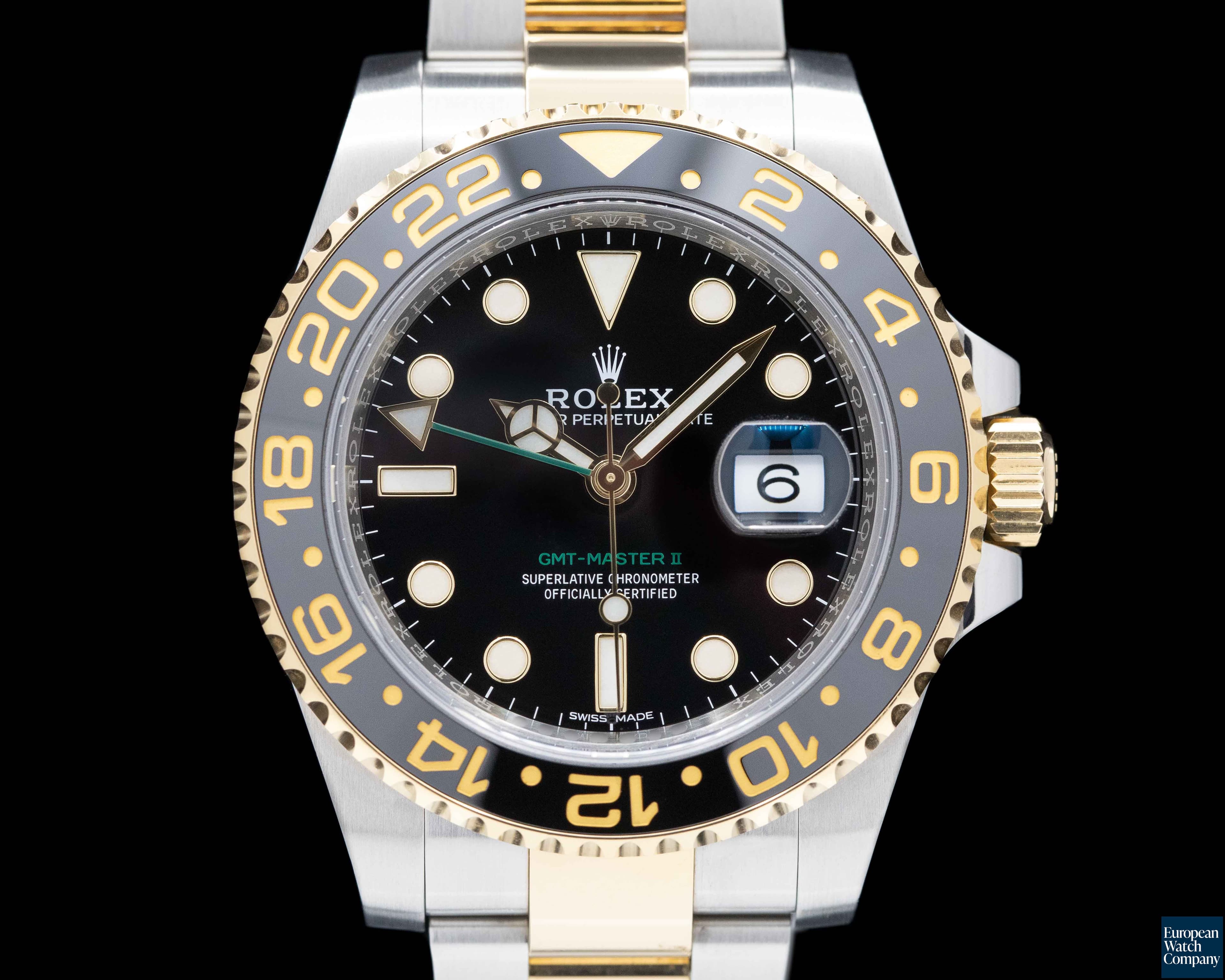 Image of Rolex GMT Master II 116713LN  SS / 18K Yellow Gold Black Dial 