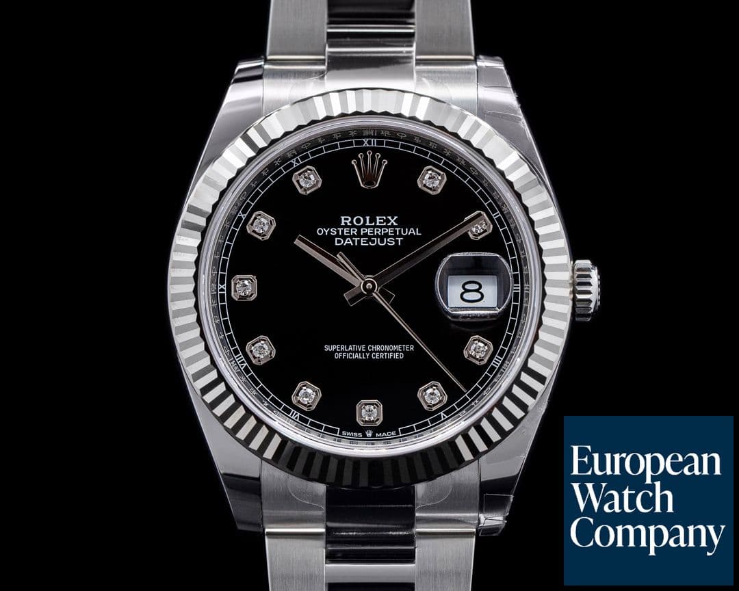 Image of Rolex Datejust 41 Black Diamond Dial SS UNWORN