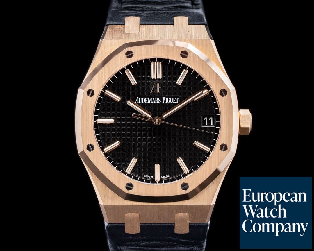 Image of Audemars Piguet Royal Oak Black Dial 15500OR / Black Alligator