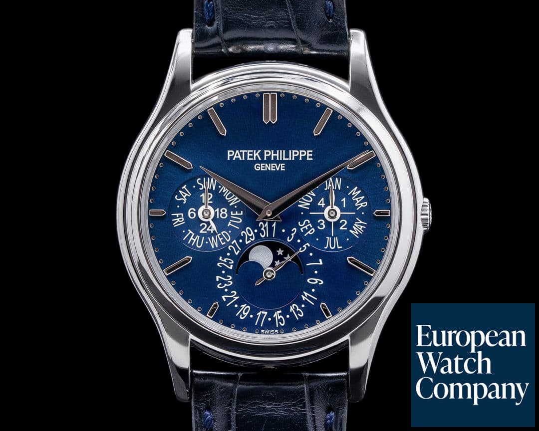 Image of Patek Philippe Perpetual Calendar Platinum Blue Dial 5140P
