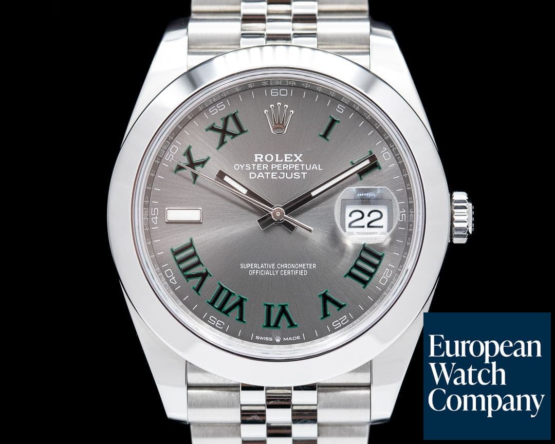 Image of Rolex Datejust 41 126300 Wimbledon Slate Roman Dial SS 2020