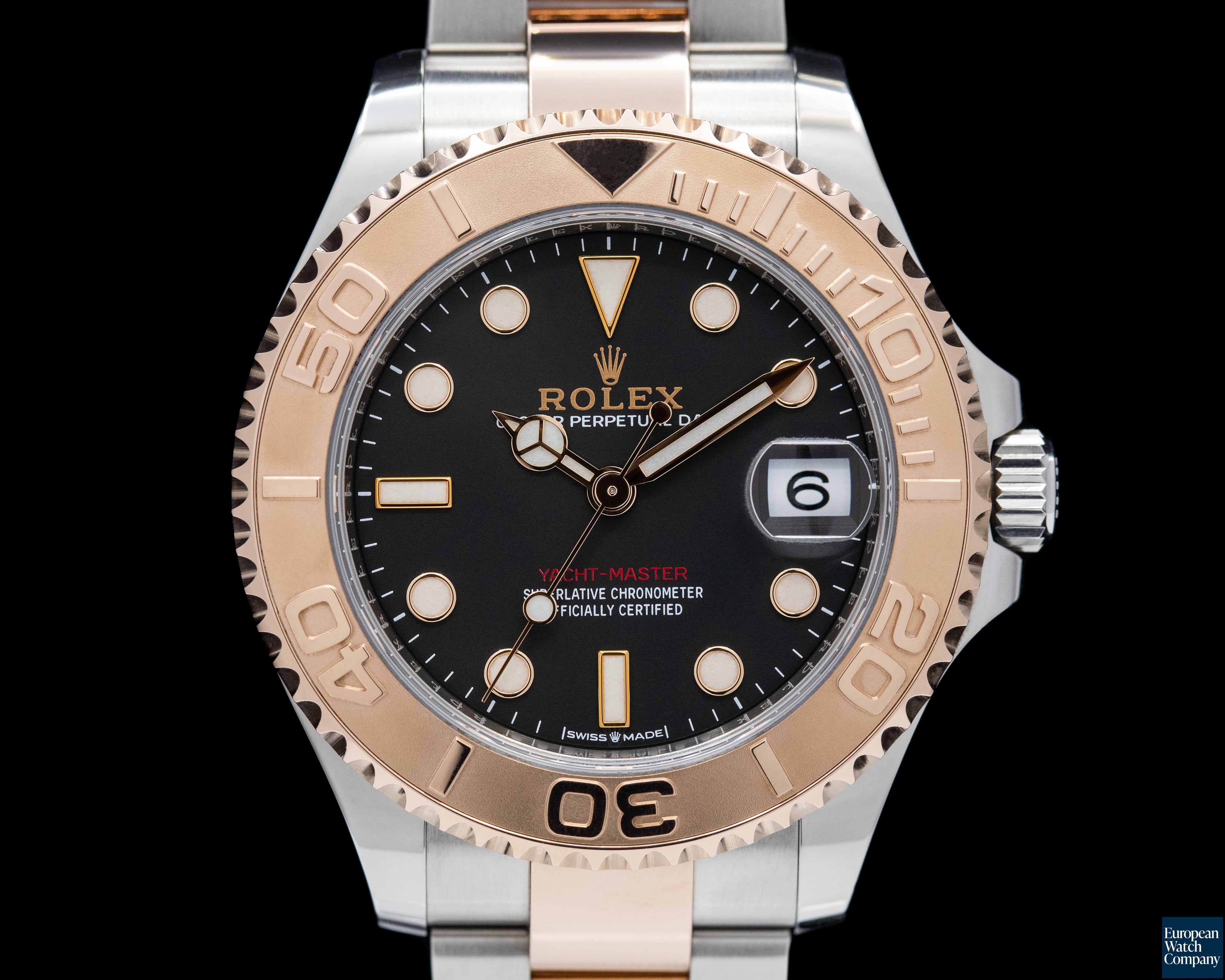 Image of Rolex Yachtmaster Midsize 18K Rose Gold / SS Black Dial 2020