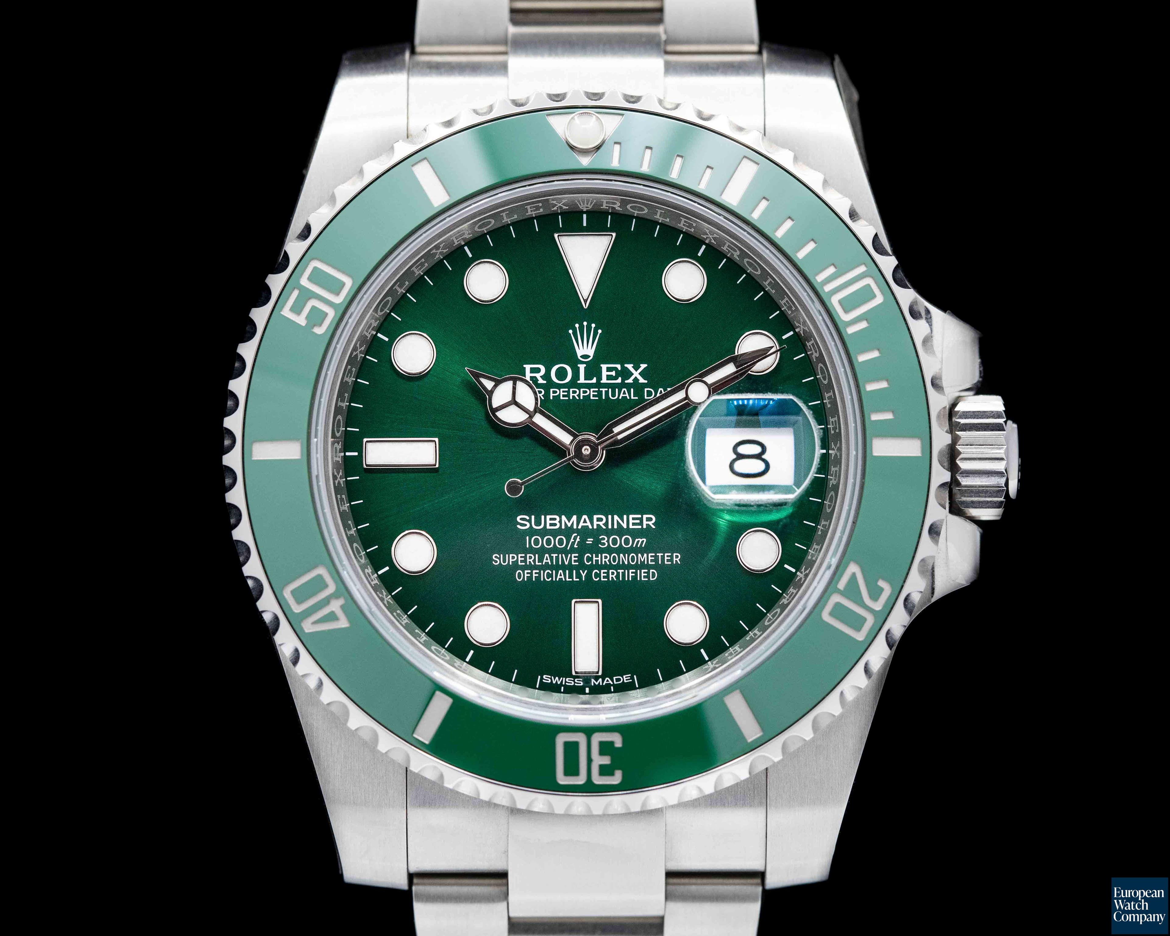 Image of Rolex Submariner "Hulk" Green Ceramic Bezel Green Dial SS UNWORN STICKERED 