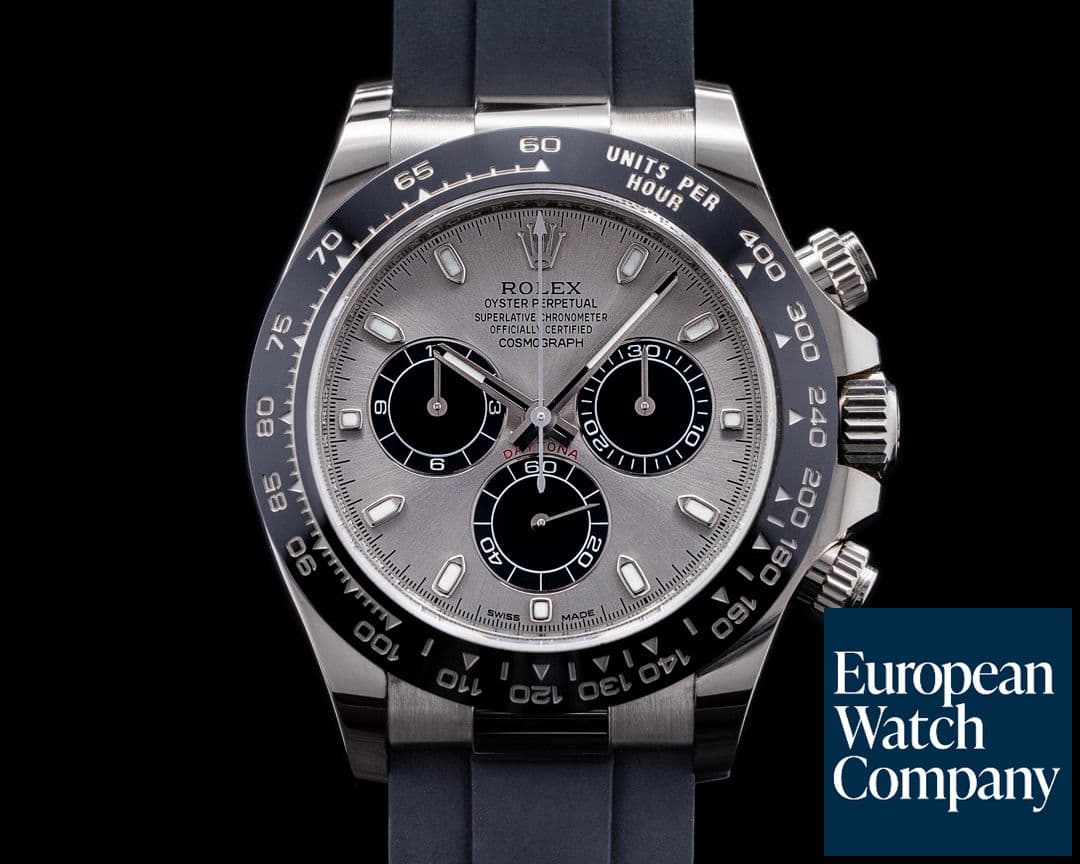 Image of Rolex Daytona 116519 18K White Gold Ceramic Oysterflex Silver Dial 