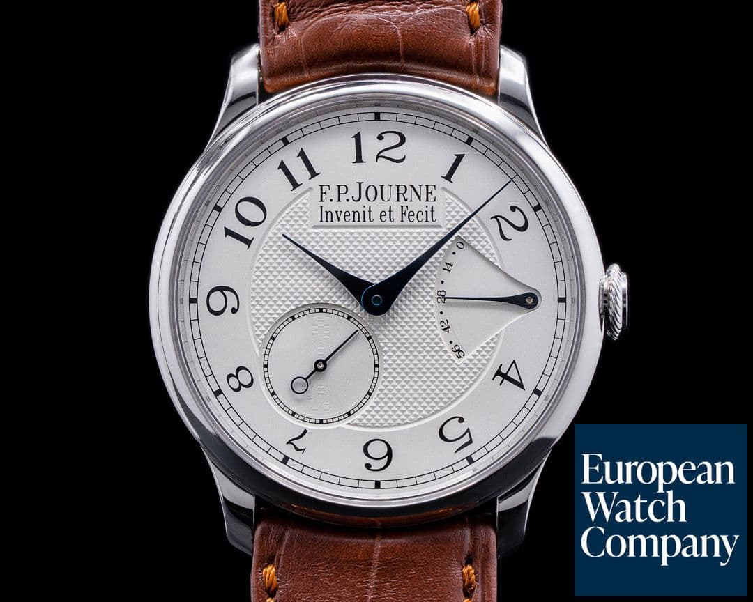 Image of F. P. Journe Chronometre Souverain Platinum / Silver Dial 38MM RARE FULL SET