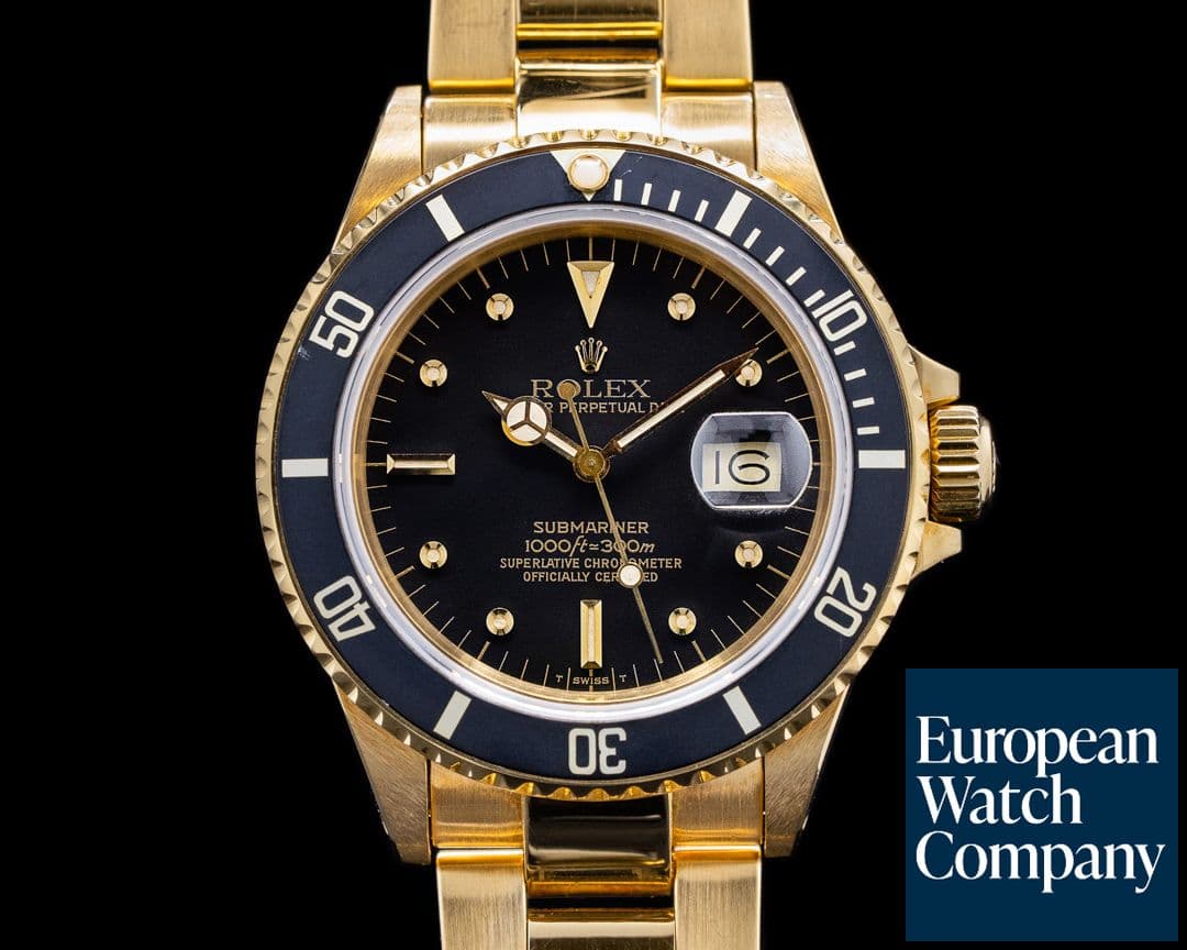 Image of Rolex Vintage Submariner 16808 Black Nipple Dial 18K NICE c. 1987