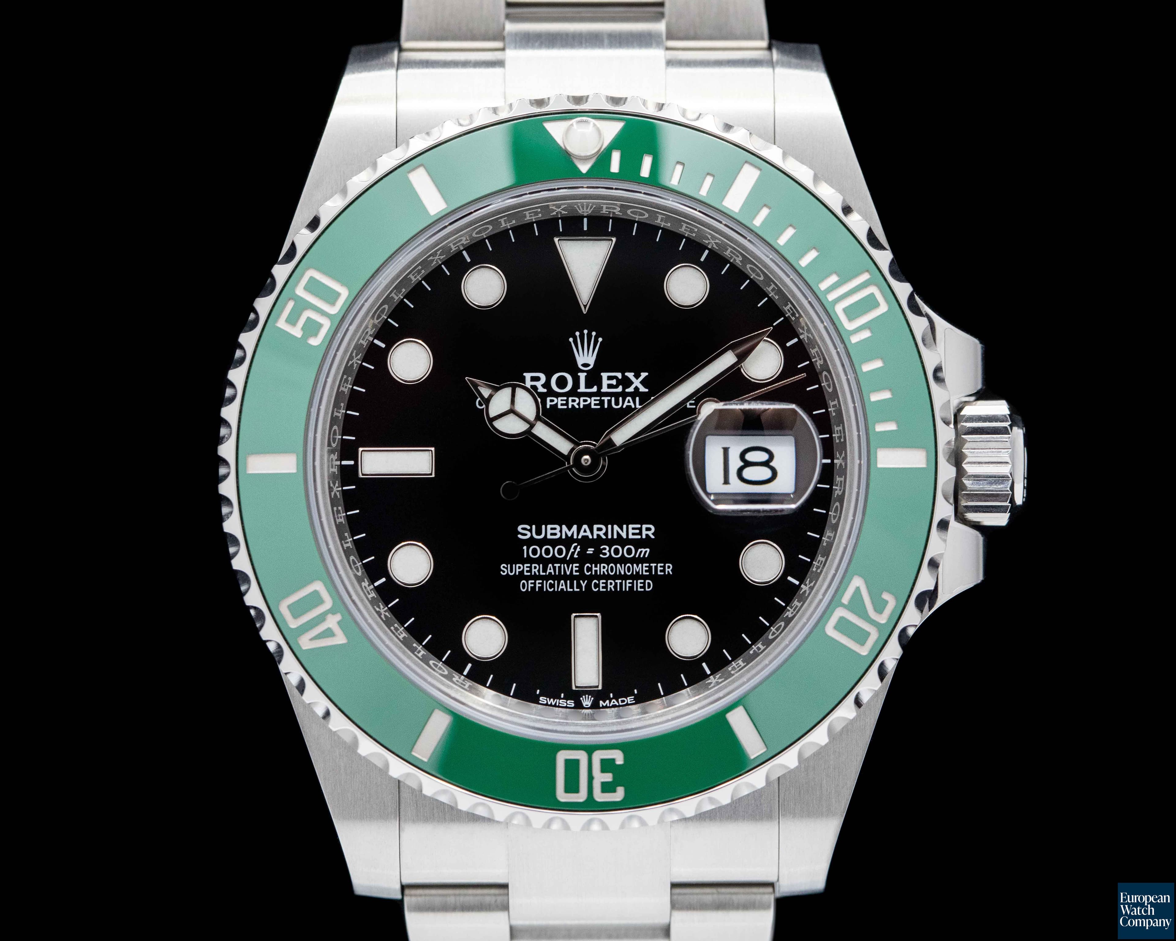 Image of Rolex Submariner Date 126610LV Kermit GREEN Ceramic Bezel 41MM STICKERERS