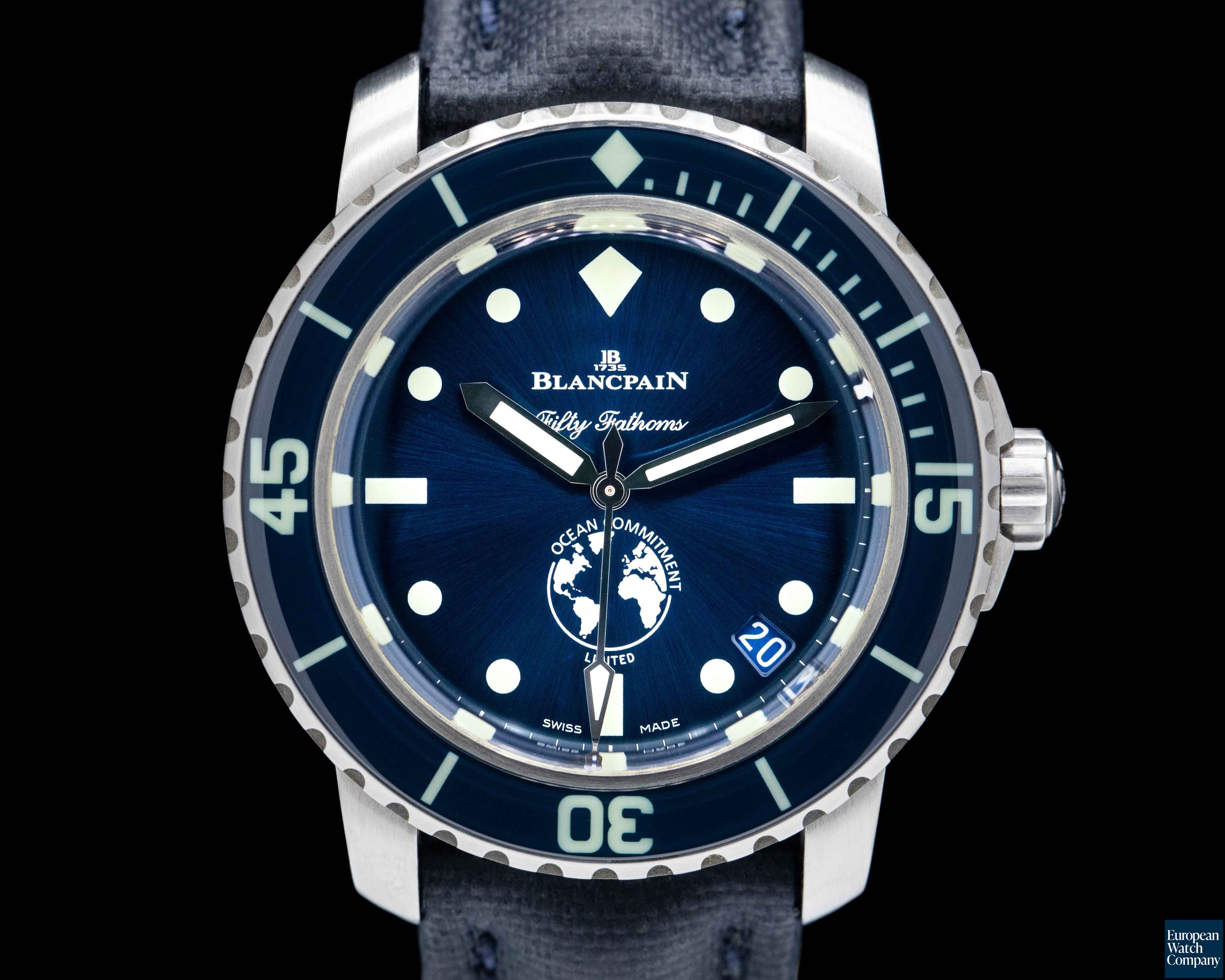 Image of Blancpain Fifty Fathoms Ocean Commitment III Limited Edition Blue Dial 
