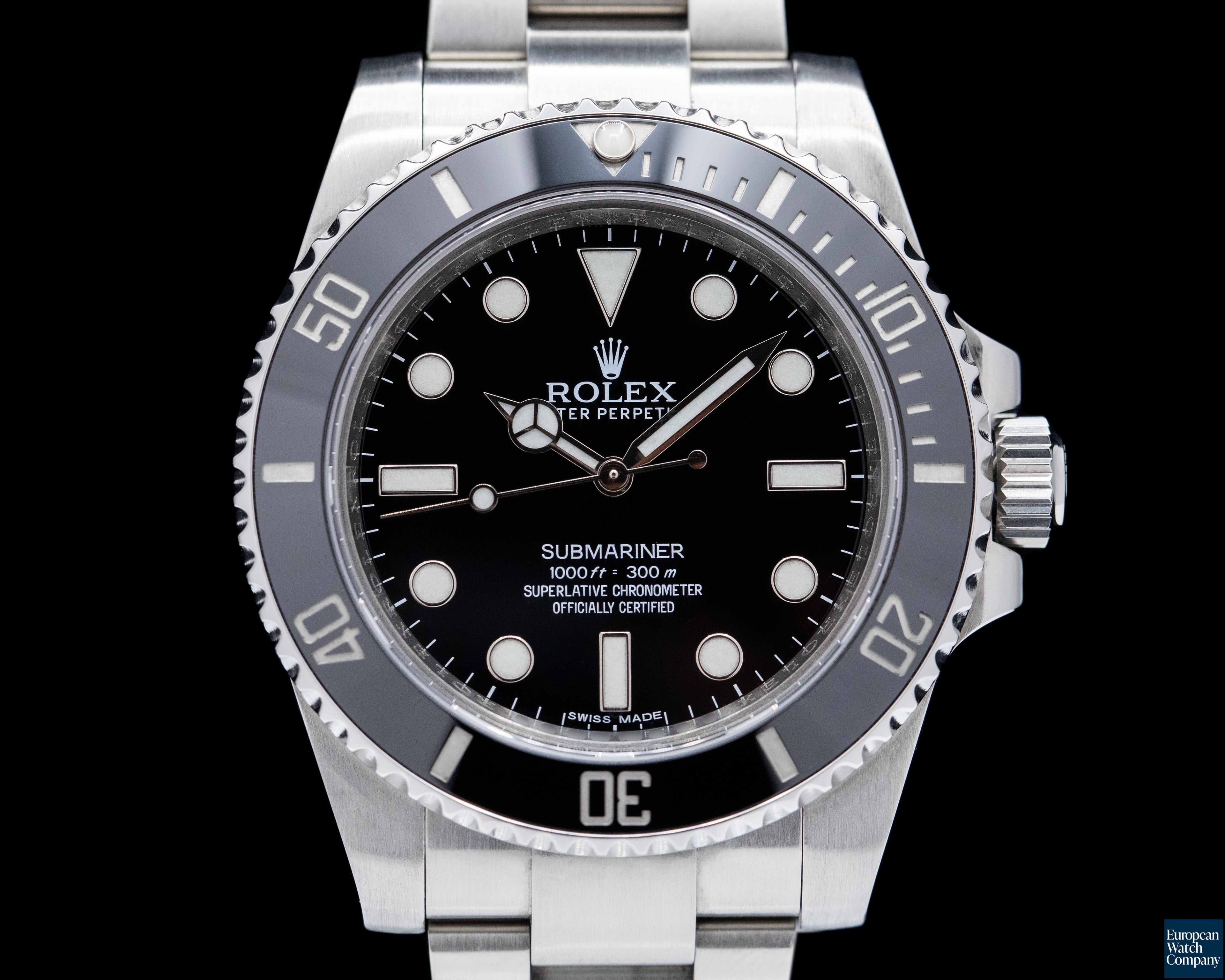 Image of Rolex Submariner 114060 No Date Ceramic Bezel SS