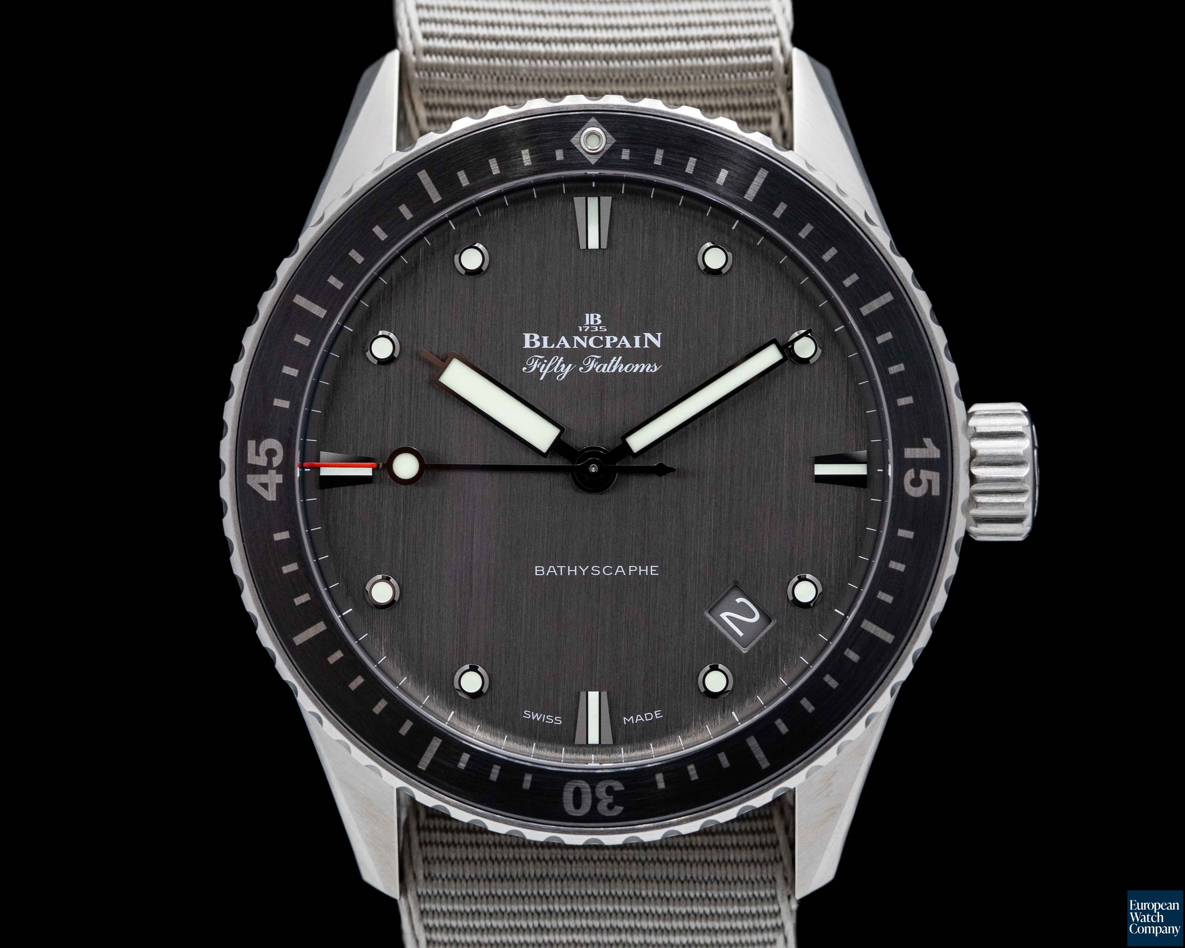 Image of Blancpain Fifty Fathoms Bathyscaphe Grey Dial SS UNWORN 2022