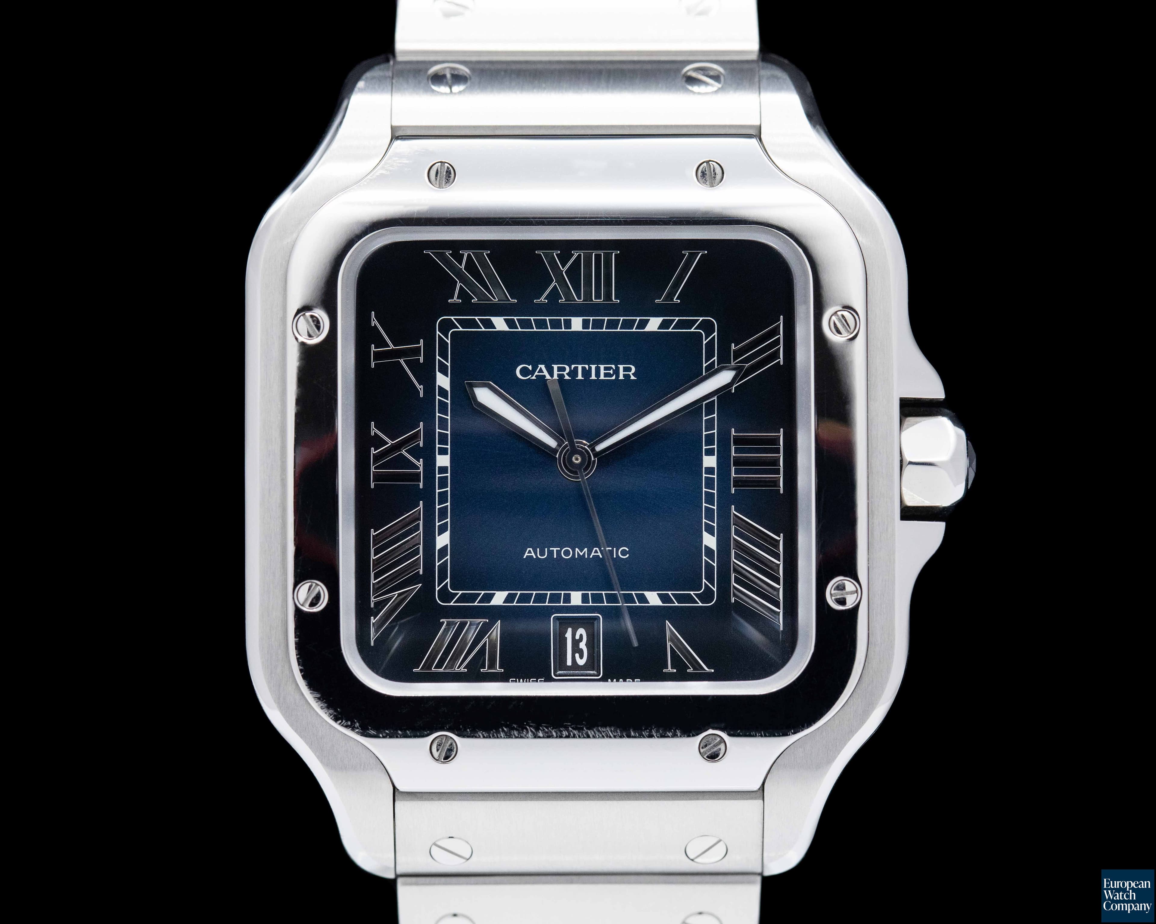Image of Cartier Santos Large SS / SS Blue Dial Automatic NEW MODEL 