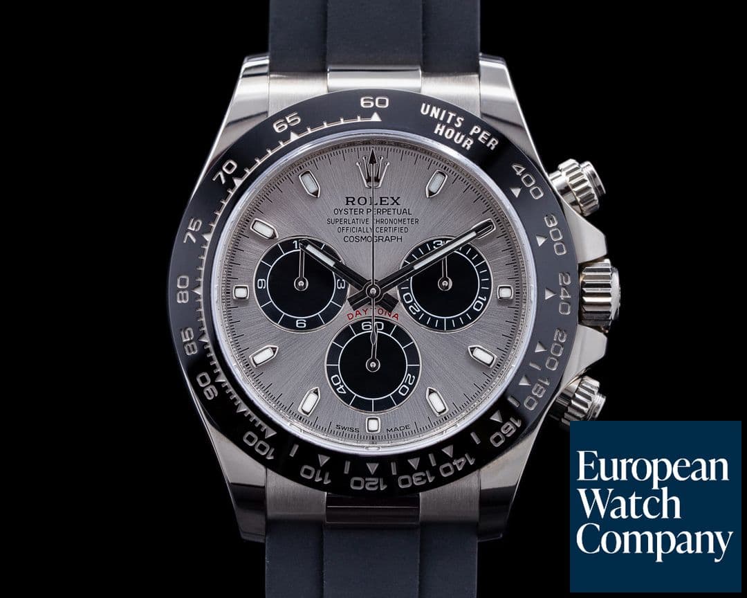 Image of Rolex Daytona 116519 18K White Gold Ceramic Oysterflex Silver Dial 