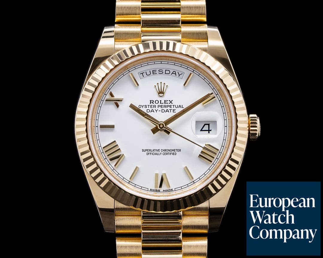 Image of Rolex Day Date 228238 Presidential 18k Yellow Gold with White Dial 40MM 