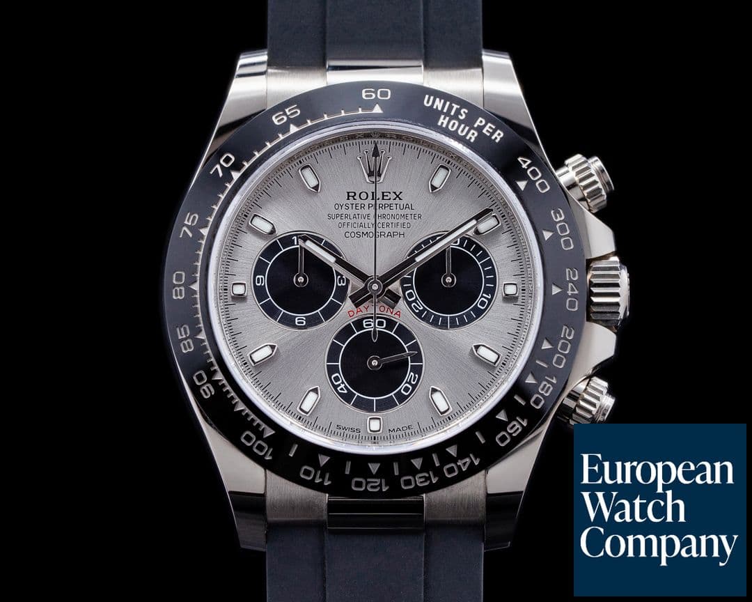 Image of Rolex Daytona 116519 18K White Gold Ceramic Oysterflex Silver Dial