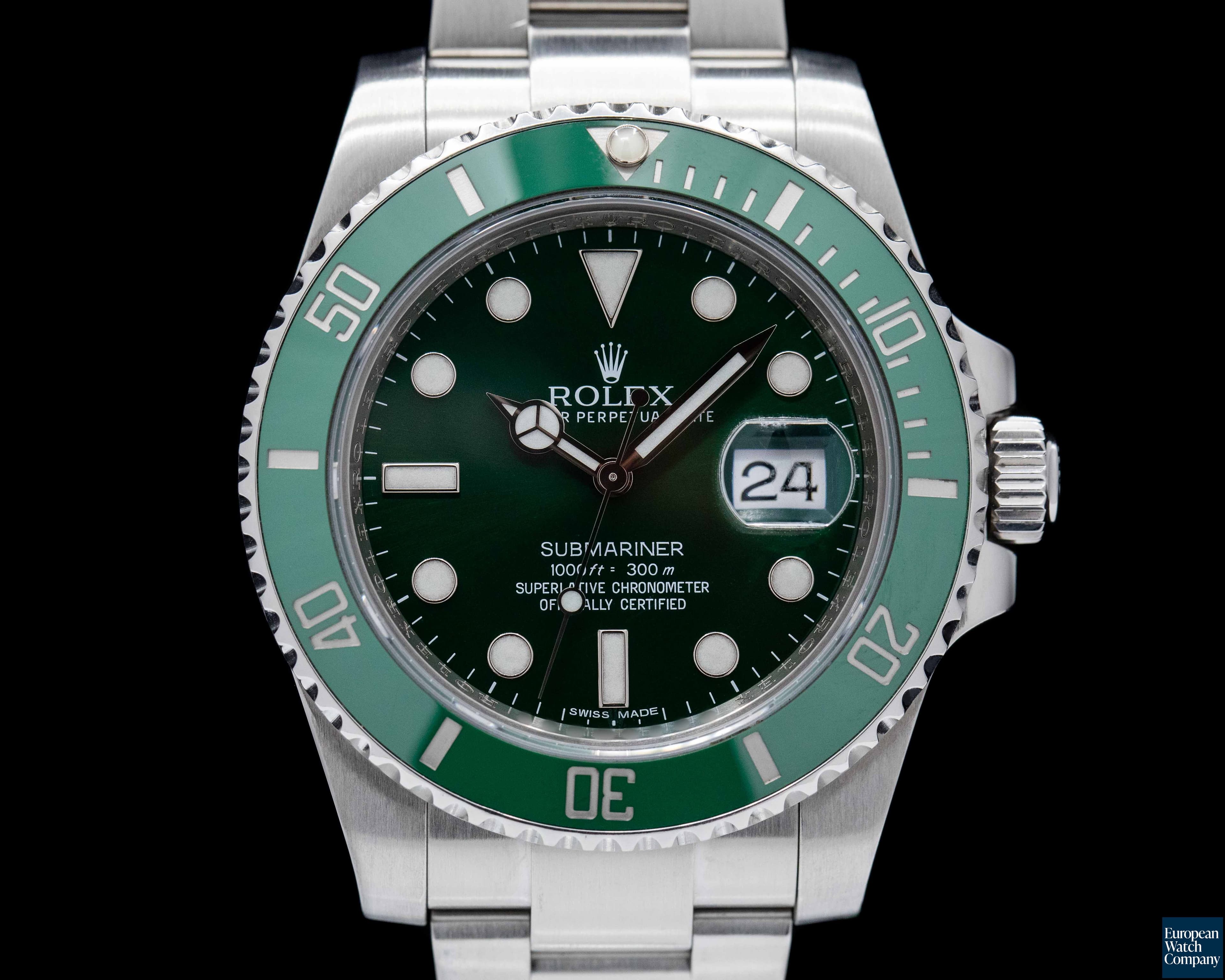 Image of Rolex Submariner Green Ceramic HULK 116610V Bezel Green Dial SS