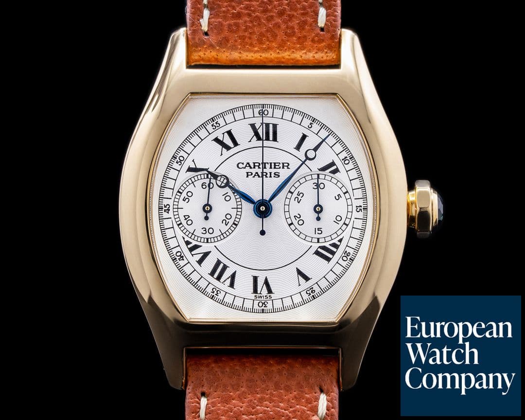 Image of Cartier Privee Collection Tortue Monopoussoir Chronograph 18K Yellow Gold