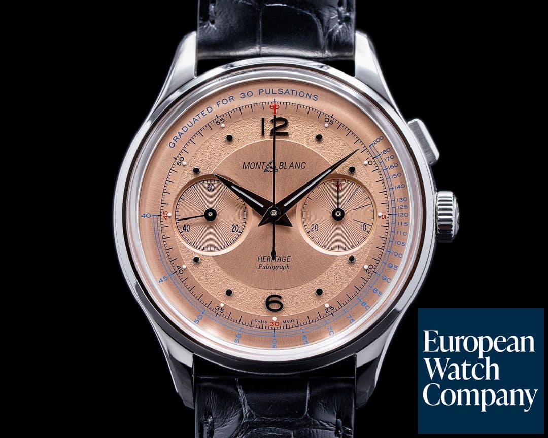 Image of Montblanc Heritage Spirit Pulsograph SALMON DIAL Monopusher SS LIMITED
