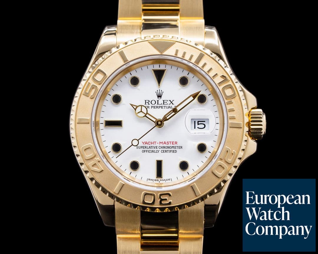 Image of Rolex Yacht Master White Dial 18K Yellow Gold / Bracelet 