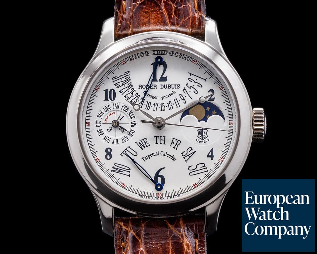 Image of Roger Dubuis Hommage 18K White Gold Perpetual Calendar Bi Retrograde LIMITED FULL SET