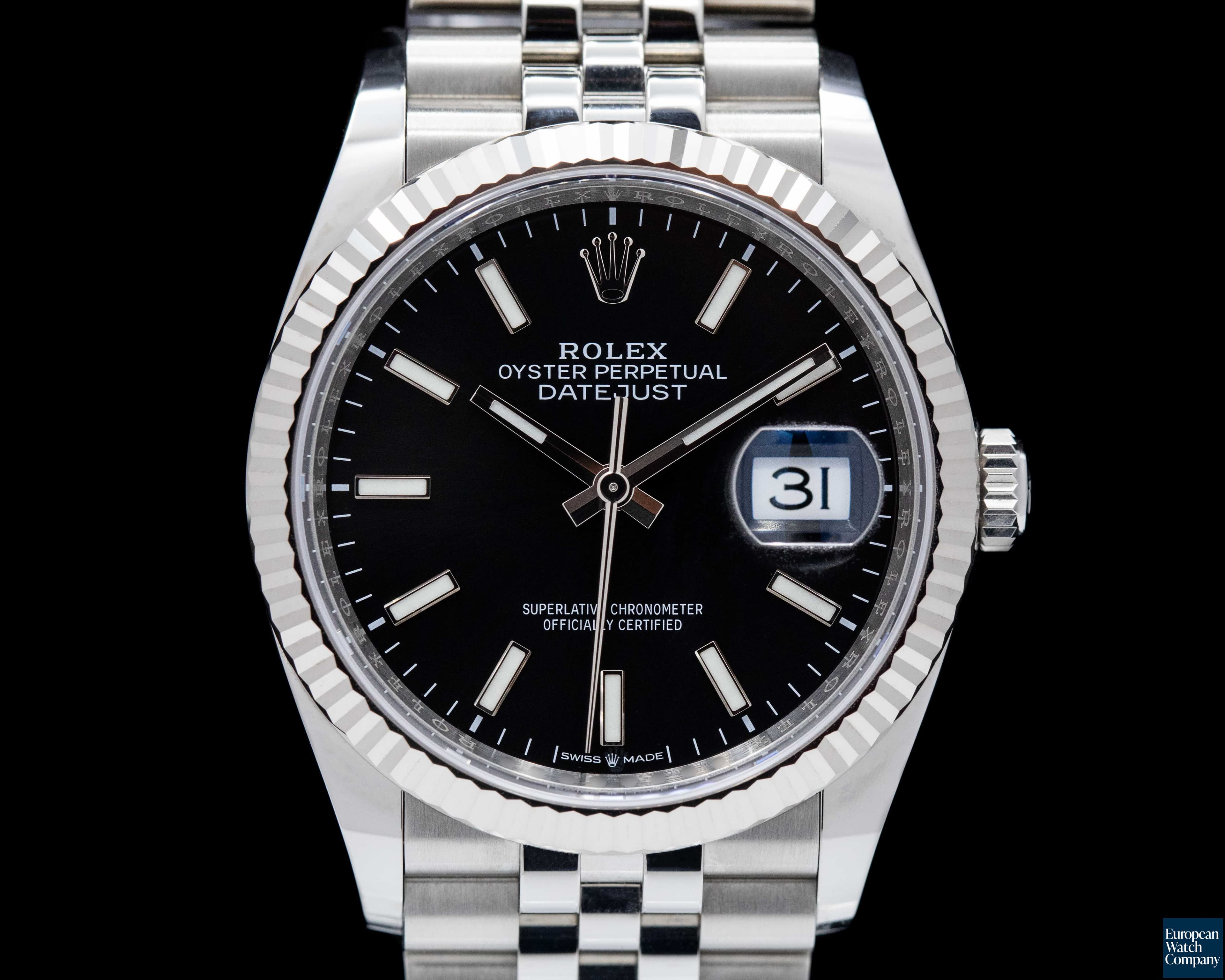 Image of Rolex Datejust Black Stick Dial / Jubilee Bracelet