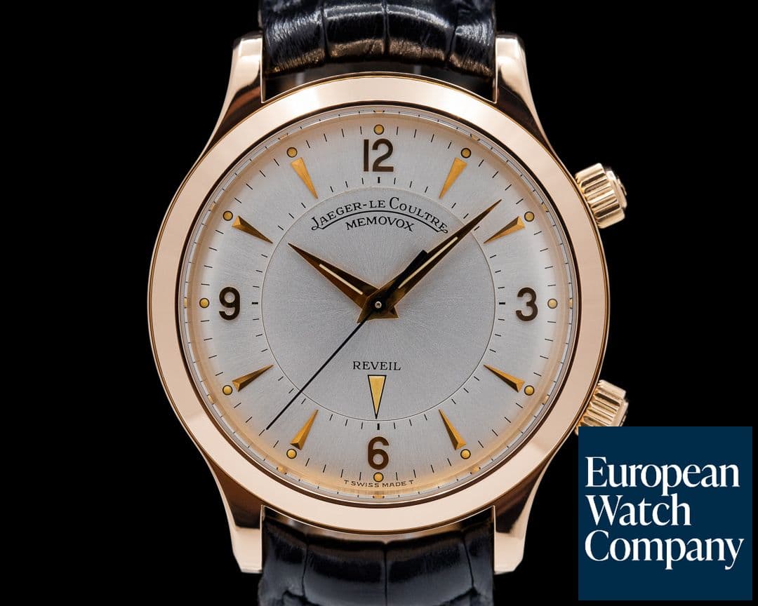 Image of Jaeger LeCoultre Master Reveil Silver Dial 18k Rose Gold
