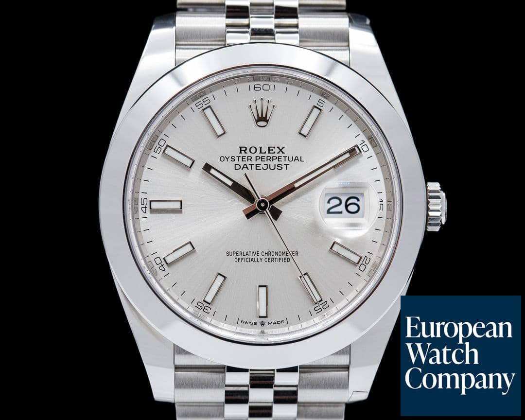 Image of Rolex Datejust 41 Silver Stick Dial SS Jubilee 2022
