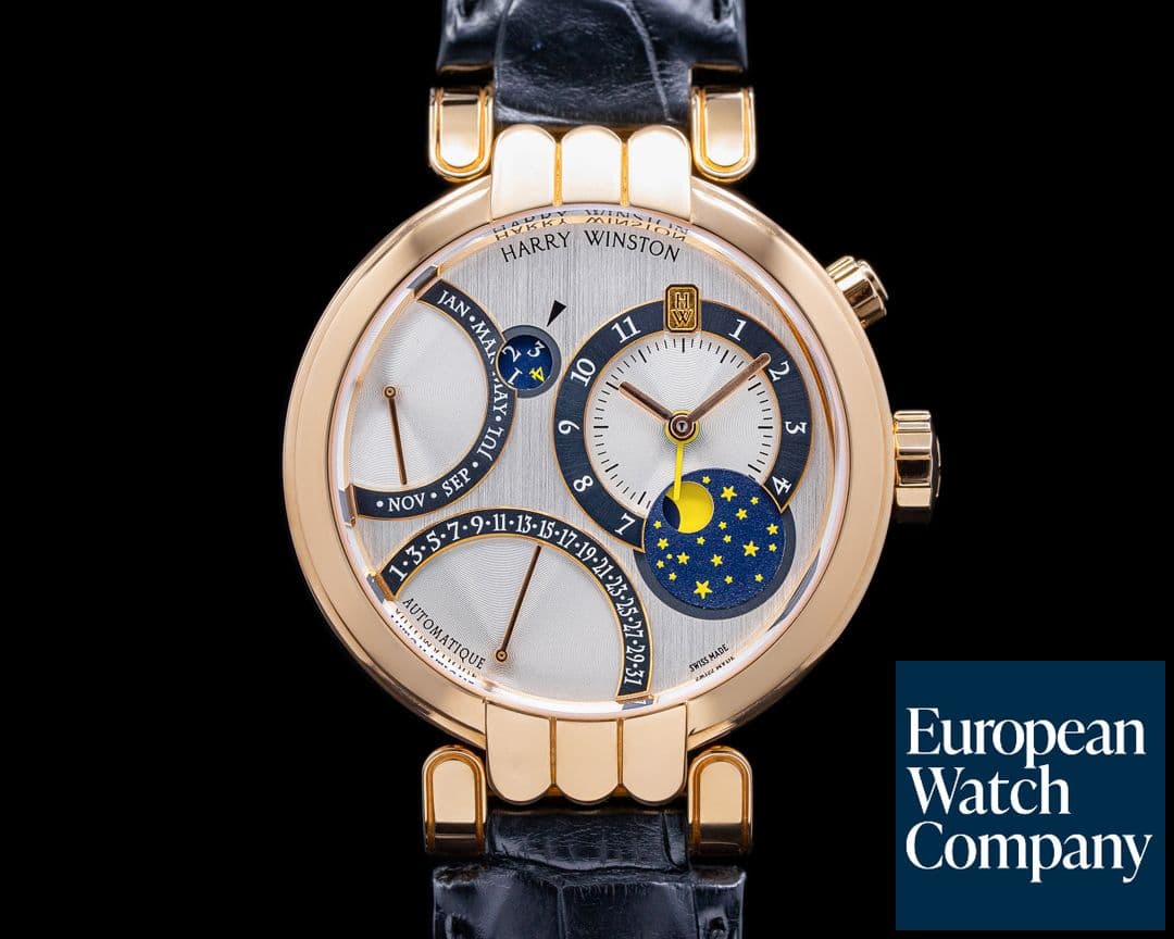 Image of Harry Winston Premier Excenter Perpetual Calendar 18K Rose Gold UNWORN