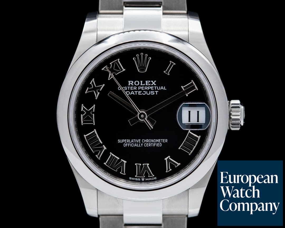 Image of Rolex Ladies Rolex Datejust 31mm Black Roman Dial UNWORN 2022