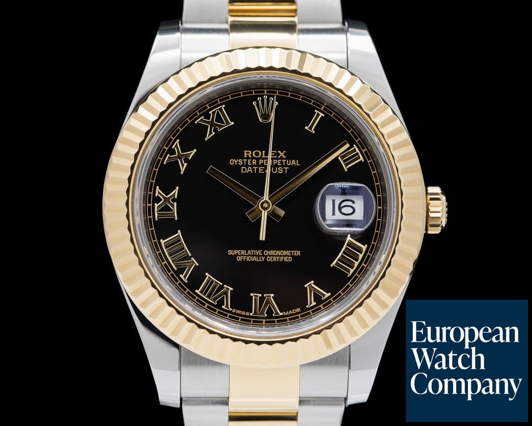 Image of Rolex Datejust 41 116333 Black Roman Dial 18K YG / SS 