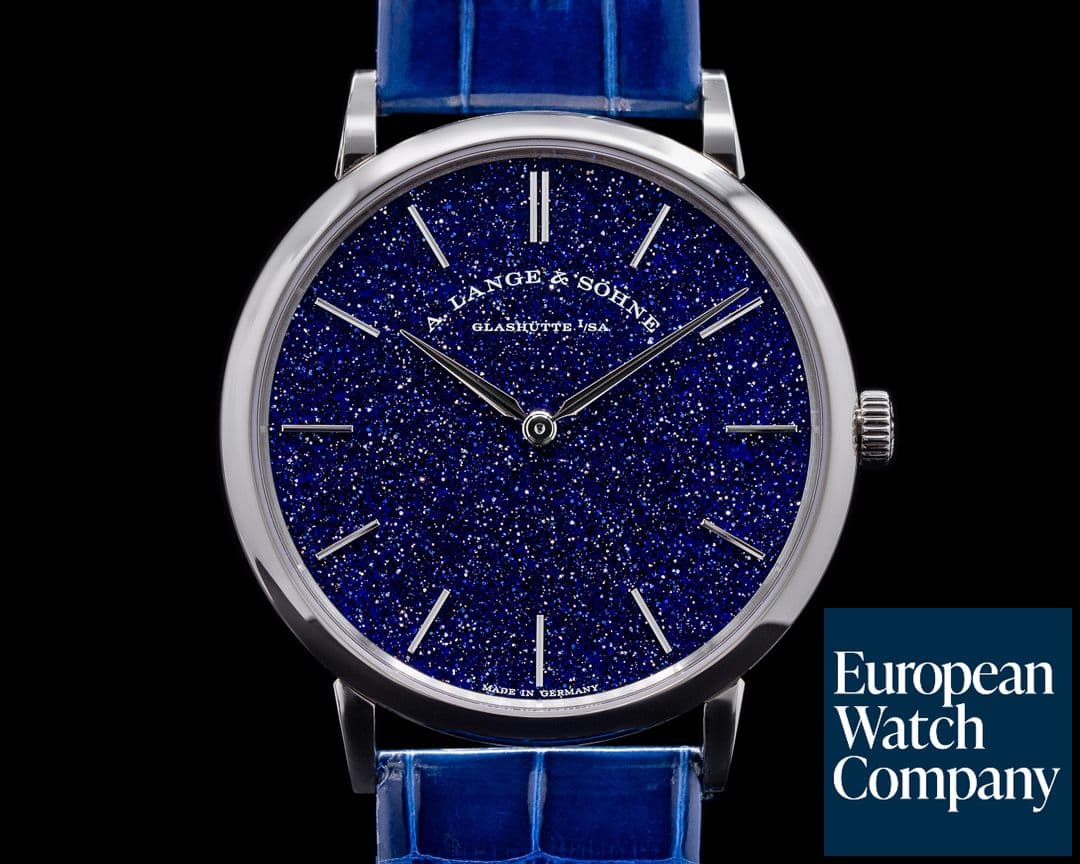 Image of A. Lange and Sohne Saxonia 205.086 Thin Manual Wind Blue Gold-Flux Dial