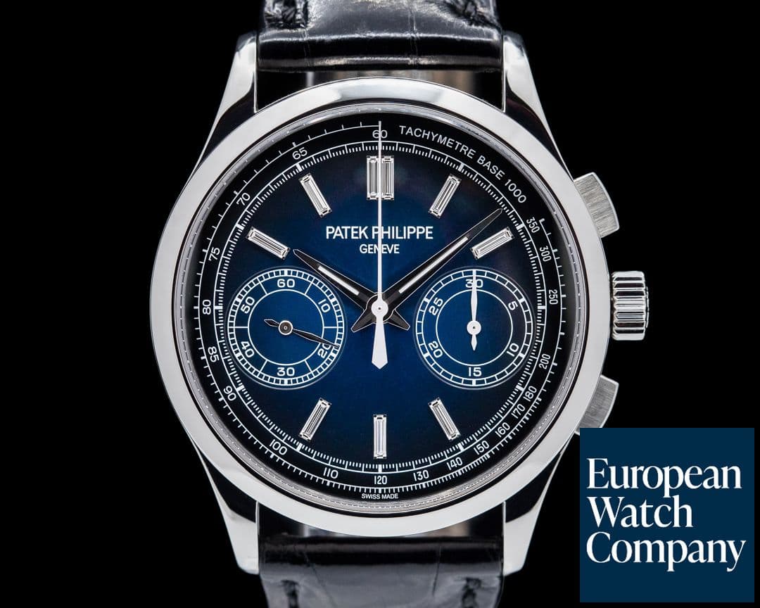 Image of Patek Philippe Chronograph Platinum 5170P Blue Diamond Dial FULL SET 