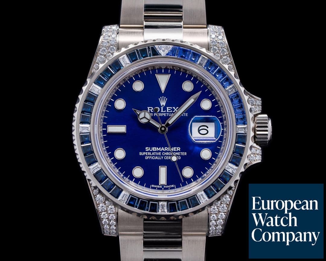Image of Rolex Submariner Date 116659 SABR 18K White Gold  Diamonds Sapphires UNWORN