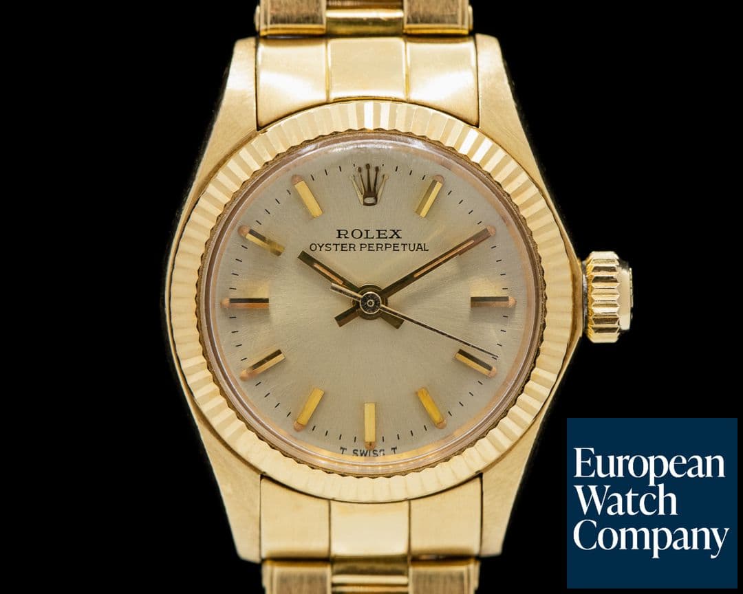 Image of Rolex Oyster Perpetual Ladies 18k Yellow Gold 1979 Box & Papers