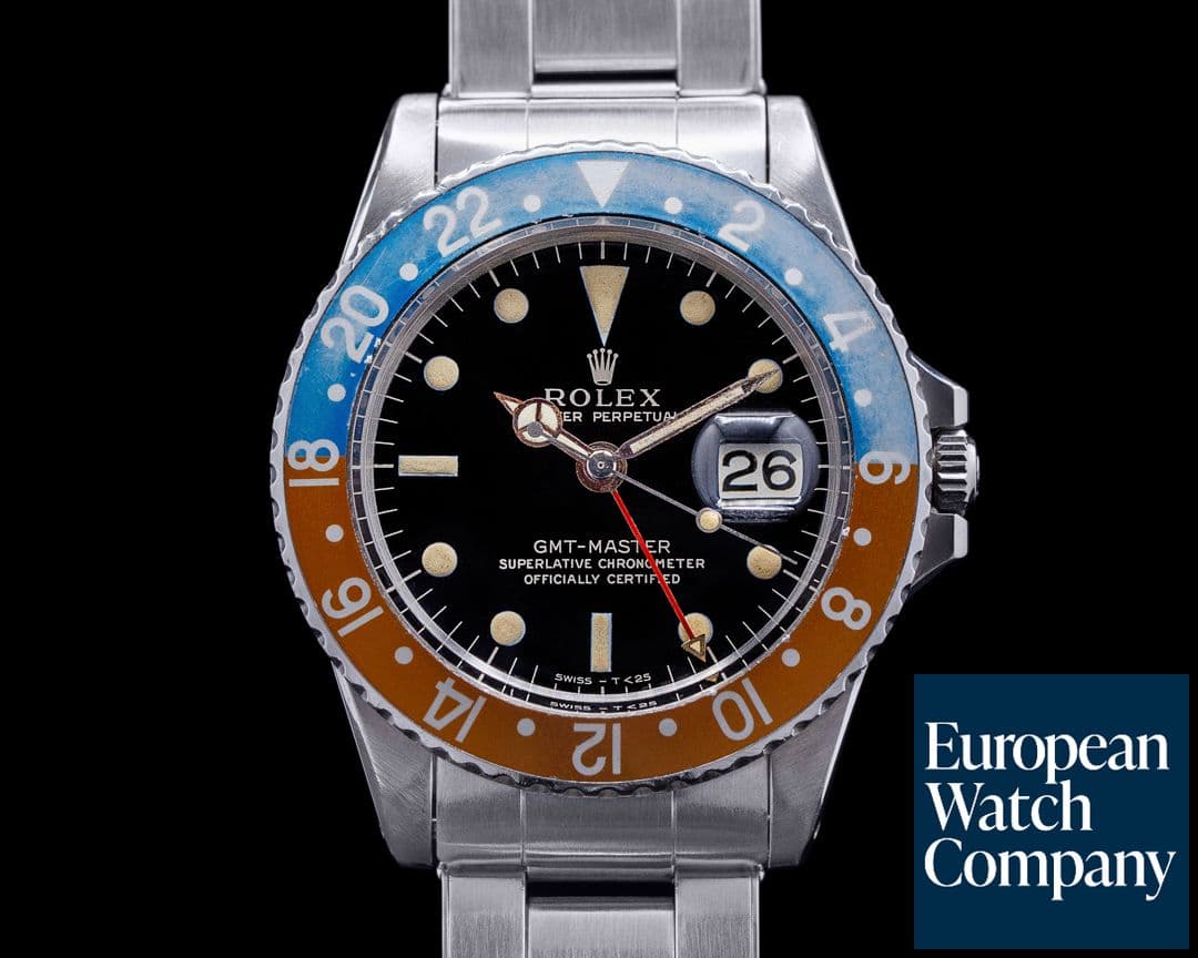 Image of Rolex Vintage GMT Master 1675 Gilt Dial Pepsi c. 1966 NICE 