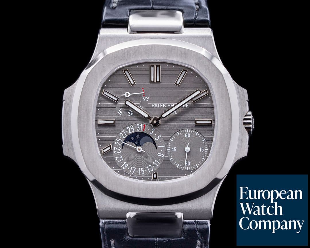 Image of Patek Philippe Nautilus 5712G Power Reserve Moonphase 18K White Gold 