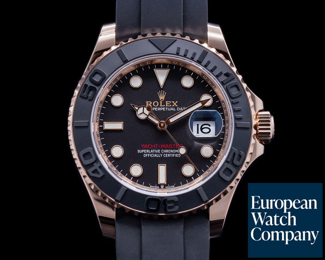 Image of Rolex Yacht Master 126655 18K Rose Gold / Rubber 40MM 2022 UNWORN