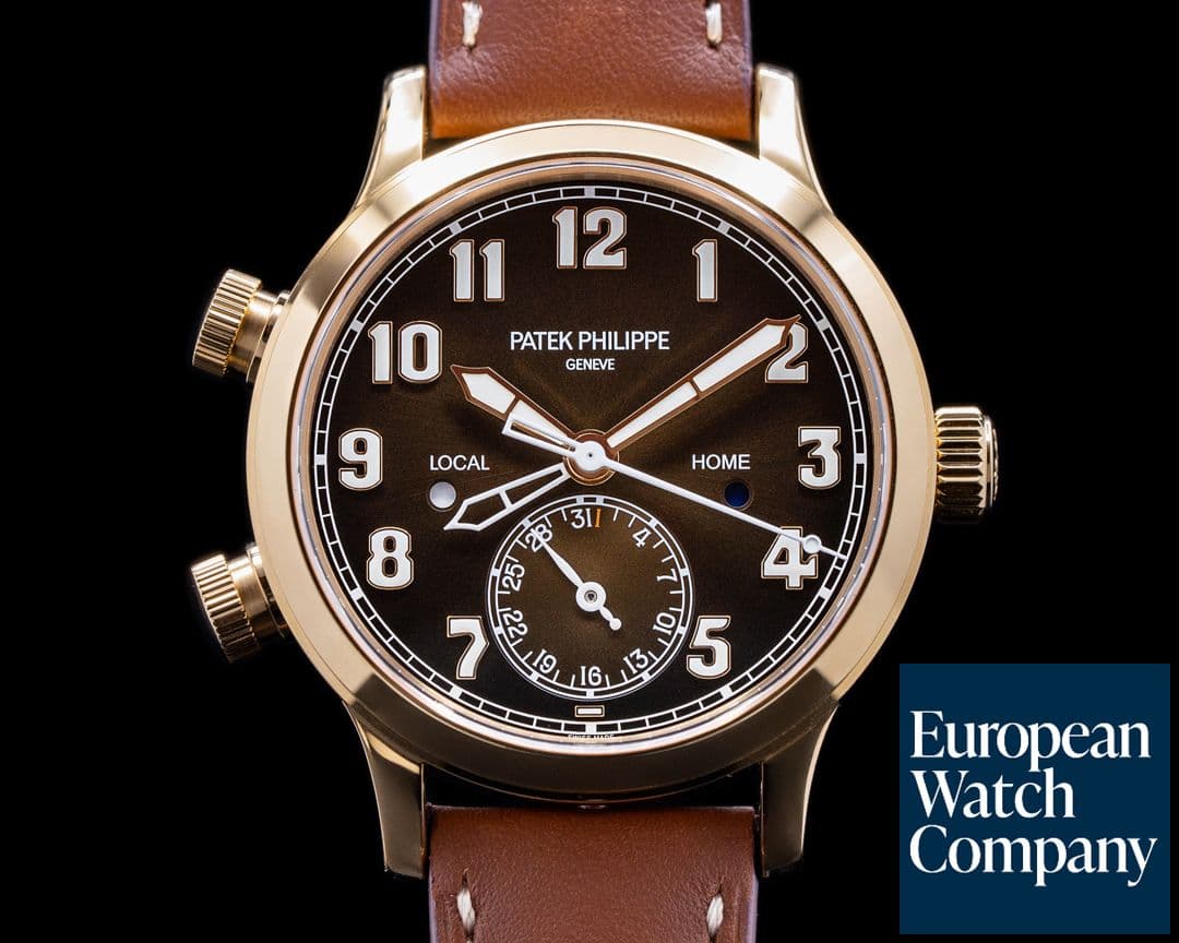 Image of Patek Philippe Mid Size 7234R Calatrava Pilot Travel Time 18k Rose Gold UNWORN 2022