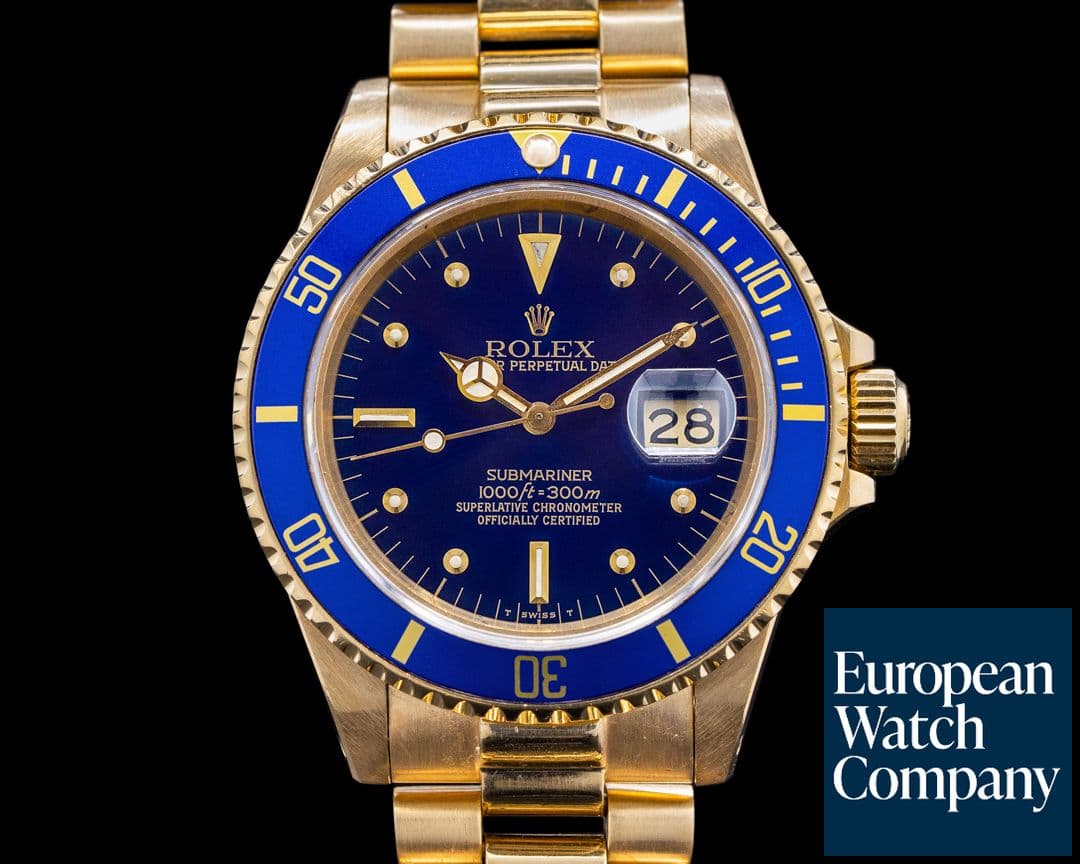 Image of Rolex Vintage Submariner 16808 Blue Nipple Dial 18K NICE c. 1980