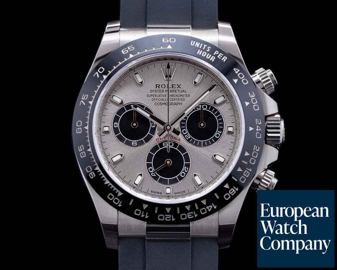 Image of Rolex Daytona 116519 18K White Gold Ceramic Oysterflex Silver Dial