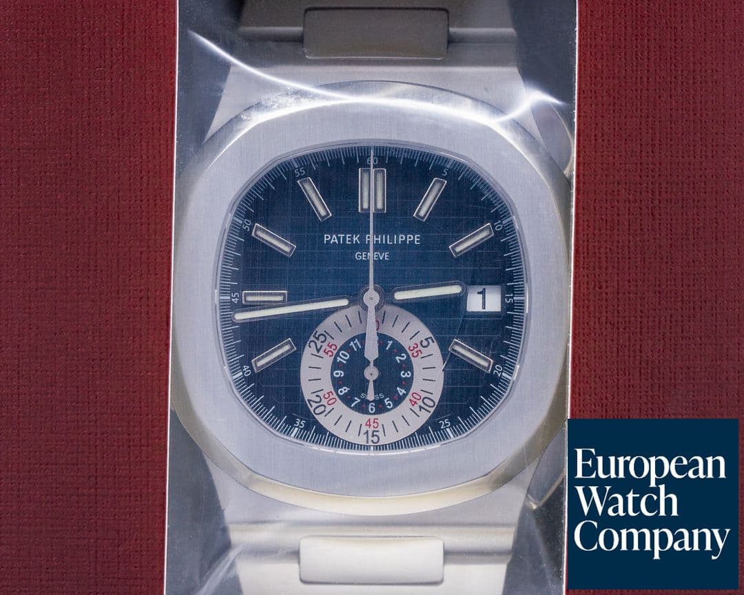 Image of Patek Philippe Nautilus 5980/1A Chronograph SS Blue Dial DOUBLE SEALED