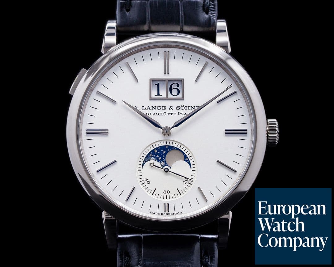 Image of A. Lange and Sohne Saxonia Moon Phase 384.026 Automatik 18K White Gold / Silver Dial 2021 