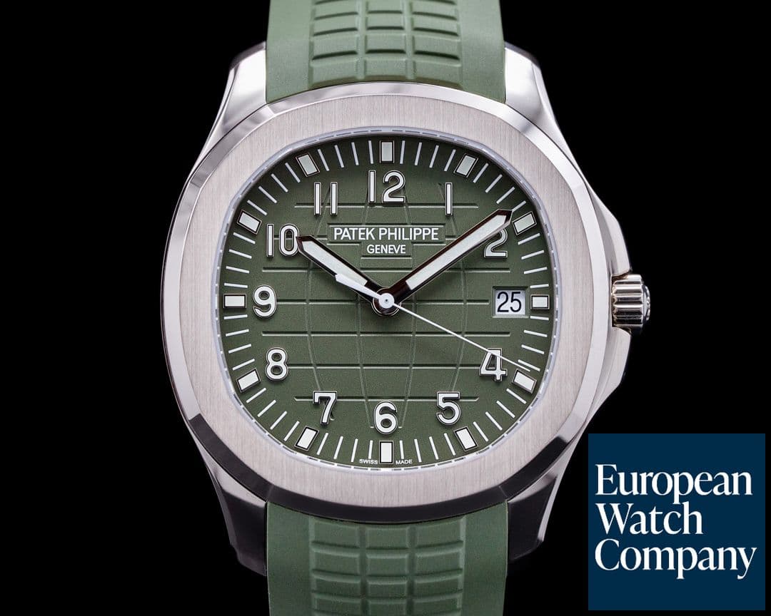 Image of Patek Philippe Aquanaut 5168G 18K White Gold / Khaki Green Dial 