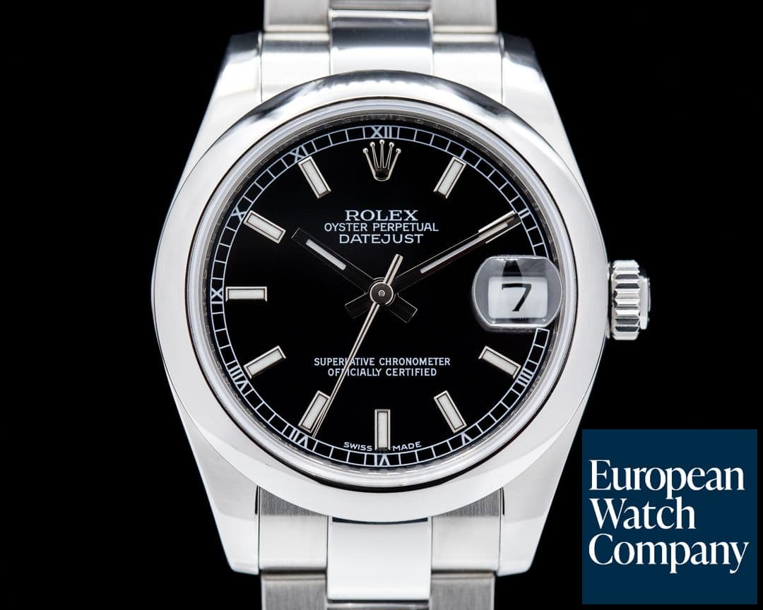 Image of Rolex Datejust Lady 31 Black Stick Dial oysted bracelet