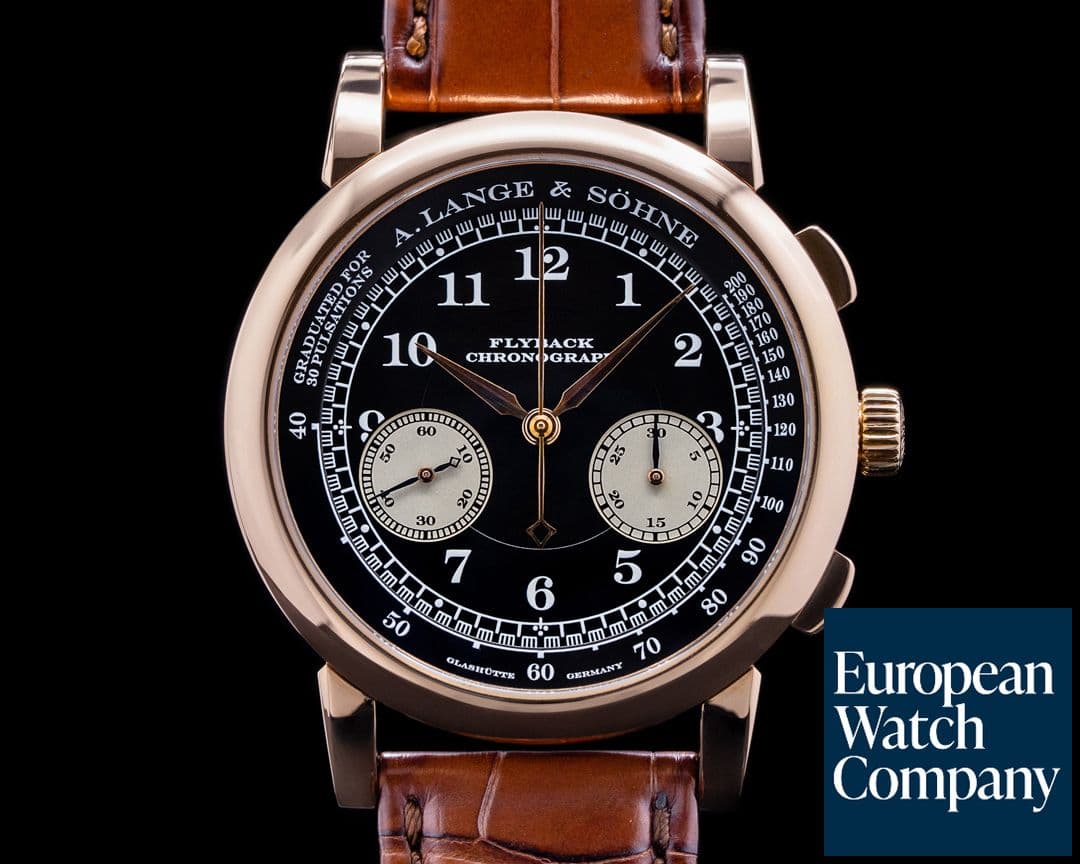 Image of A. Lange and Sohne 1815 Flyback Chronograph Black Dial 401.031 18K Rose Gold 
