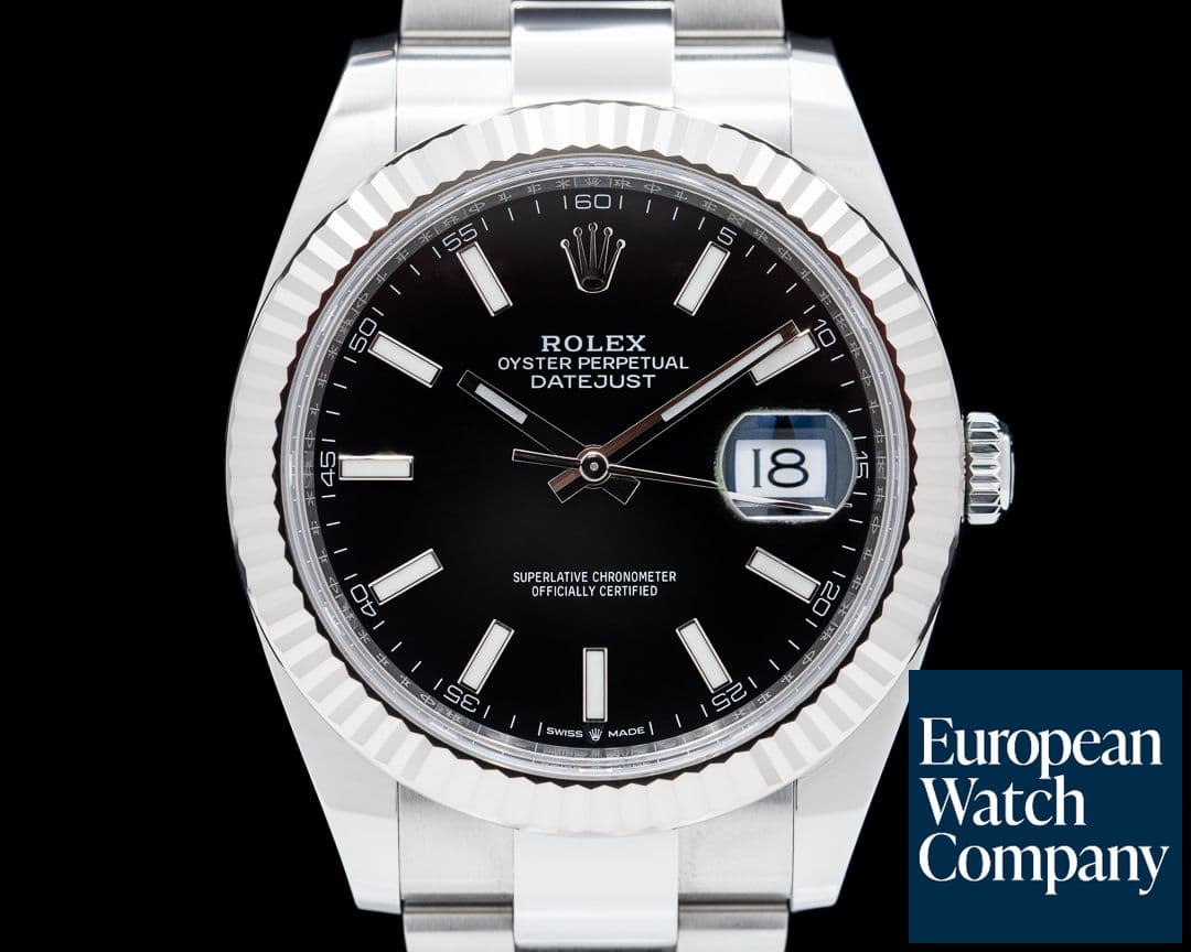 Image of Rolex Datejust 41 Black Stick Dial SS 2021