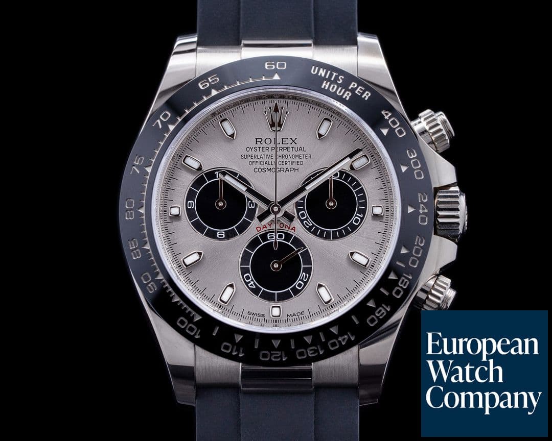 Image of Rolex Daytona 116519 18K White Gold Ceramic Oysterflex Silver Dial