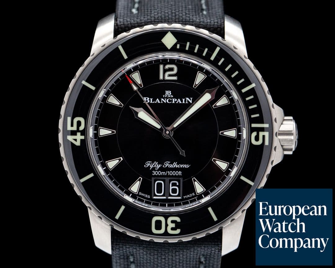 Image of Blancpain Fifty Fathom Grande Date / Black Dial Titanium