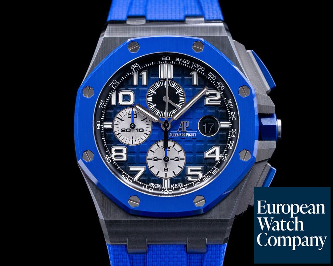 Image of Audemars Piguet Royal Oak Offshore Blue and Black Ceramic / Rubber